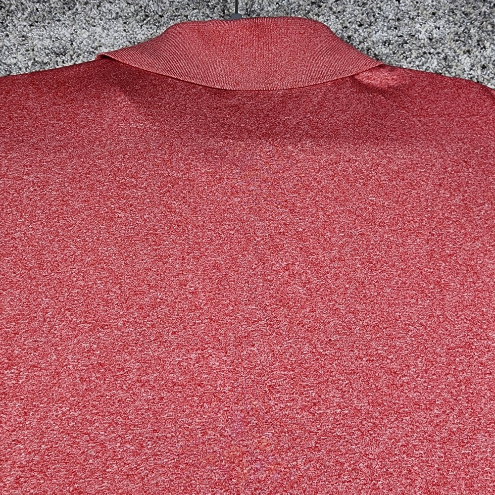 Adidas Polo Shirt Mens XL Red Heathered Short Sleeve Athletic Excellent - Picture 6 of 11